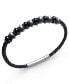 Men's Stainless Steel Multi-Bead Leather Bracelet