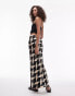 Topshop Tall satin maxi skirt in mono geo print Разноцветный, 40 - фото #4