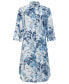 ფოტო #1 პროდუქტის Women's 100% Cotton 3/4 Sleeve Tropic Leaf Print Dress