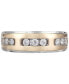 ფოტო #2 პროდუქტის Men's Diamond Two-Tone Band (1/2 ct. t.w.) in 10k Gold & White Gold