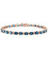 EFFY® London Blue Topaz (13-1/3 ct. t.w.) & Diamond (1/4 ct. t.w.) Tennis Bracelet in 14k Rose Gold