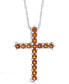 ფოტო #1 პროდუქტის Gemstone Cross Pendant Necklace in Sterling Silver