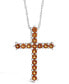 Gemstone Cross Pendant Necklace in Sterling Silver