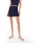 Фото #9 товара ASOS DESIGN seamless sculpting lettuce edge mini skirt co-ord in navy