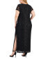 Фото #2 товара Plus Size Sequin-Lace V-Wire Maxi Dress