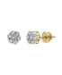 ფოტო #1 პროდუქტის Round Cut Natural Certified Diamond (0.05 cttw) 10k Yellow Gold Earrings Micro Cluster Design
