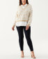 ფოტო #5 პროდუქტის Plus Size Striped Layered Long Sleeve Sweater