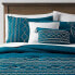 Фото #1 товара 5pc Full/Queen Kenton Diamond Stitch Comforter Bedding Set Dark Teal Blue -