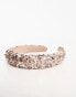 Maya Bridesmaids delicate sequin headband in taupe blush