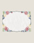 Embroidered cotton linen placemat