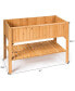 Фото #2 товара Rectangle Wood Flower Planter Box Portable Raised Vegetable Patio