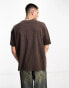 Good For Nothing oversized t-shirt in brown with vintage crocodile print