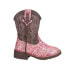 Фото #1 товара Roper Aztec Glitter Square Toe Cowboy Toddler Girls Brown, Pink Casual Boots 09