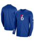 Фото #2 товара Men's Blue Philadelphia 76ers 2022/23 City Edition Pregame Warmup Long Sleeve Shooting Shirt