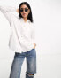 Фото #1 товара River Island poplin boyfriend shirt in white