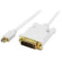 Фото #2 товара StarTech.com 3 ft Mini DisplayPort to DVI Active Adapter Converter Cable - mDP to DVI 1920x1200 - White - 0.9 m - Mini DisplayPort - DVI-D - Male - Male - Straight