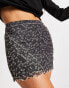 Miss Selfridge mixed print exposed seam skirt