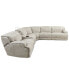 Фото #6 товара Sebaston 6-Pc. Fabric Sectional with 3 Power Motion Recliners and 1 USB Console, Created for Macy's