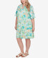 Фото #3 товара Plus Size Tropical Puff Print Dress