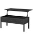 39" Modern Lift Top Coffee Table with Hidden Storage, Black Woodgrain