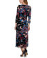 Фото #2 товара Women's Floral-Print Ruched Midi Dress
