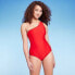 Фото #2 товара Women's Medium Coverage One Shoulder One Piece Swimsuit with Tummy Control -