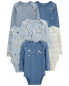 Фото #2 товара Baby 6-Pack Long-Sleeve Bodysuits 6M