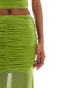 Фото #4 товара ASOS DESIGN co-ord slinky ruched fishtail maxi skirt in olive