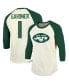 ფოტო #1 პროდუქტის Men's Threads Ahmad Sauce Gardner Cream, Green New York Jets Player Name and Number Raglan 3/4-Sleeve T-shirt