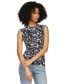 Women's Animal-Print Ruched Sleeveless Top