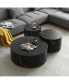 Black Marble Pattern Round Coffee Table Set