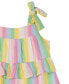 Little Girls Striped Metallic Midi Dress