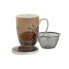 Cup with Tea Filter Home ESPRIT Blue Beige Terracotta Stainless steel Porcelain 380 ml (2 Units)