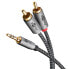 Goobay Audio Adapterkabel AUX 3.5-mm-Klinke zu Stereo-Cinch-Stecker 5 m Sharkskin Grey