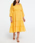 Фото #1 товара Платье женское Ella Rafaella Plus Size хлопковое с квадратным вырезом и объемными рукавами