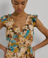 Women's Floral Empire-Waist A-Line Dress, Regular & Petite