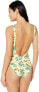 Hobie Womens 182857 High Leg One Piece Swimsuit Size M