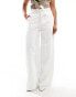 Kaiia tailored tie detail wide leg trousers in white