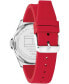 ფოტო #3 პროდუქტის Men's Quartz Red Silicone Watch 42mm