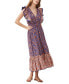 ფოტო #1 პროდუქტის Women's Printed Ruffled Sleeveless Midi Dress