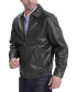 Men Derrick Leather Bomber Jacket - Big and Tall