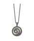 Antiqued Marcasite Swirl Pendant Cable Chain Necklace