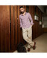 Фото #2 товара Men's Lavender Stripe-Creased Shirt