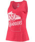 Фото #2 товара Women's Red Wisconsin Badgers Ferris Melange V-Neck Tank Top