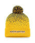 Фото #3 товара Men's Gold Nashville Predators Iconic Gradient Cuffed Knit Hat with Pom