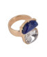 Фото #1 товара Gold Tone Crystal Stone and Semi-Precious Stone Cocktail Ring