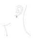 ფოტო #3 პროდუქტის Fuchsia Pink Cubic Zirconia CZ Heart Huggie Hoop Lever back Dangling Earrings For Women Sterling Silver CZ Accent