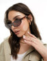 Фото #1 товара Quay x Guizio slate slim cateye sunglasses in cloudy tort