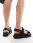 Truffle Collection braided strap footbed sandals in black