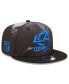 ფოტო #1 პროდუქტის Men's Black Los Angeles Rams Ink Dye 2022 Sideline 9FIFTY Snapback Hat